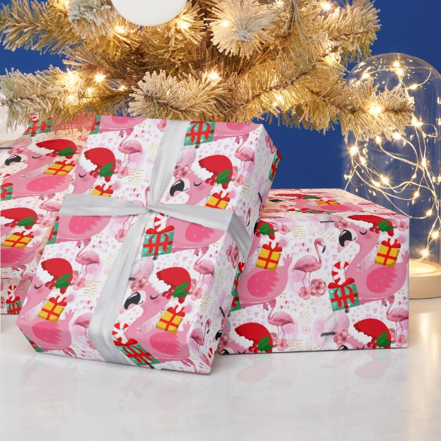 Flamingo Christmas themed  Wrapping Paper (Holidays)