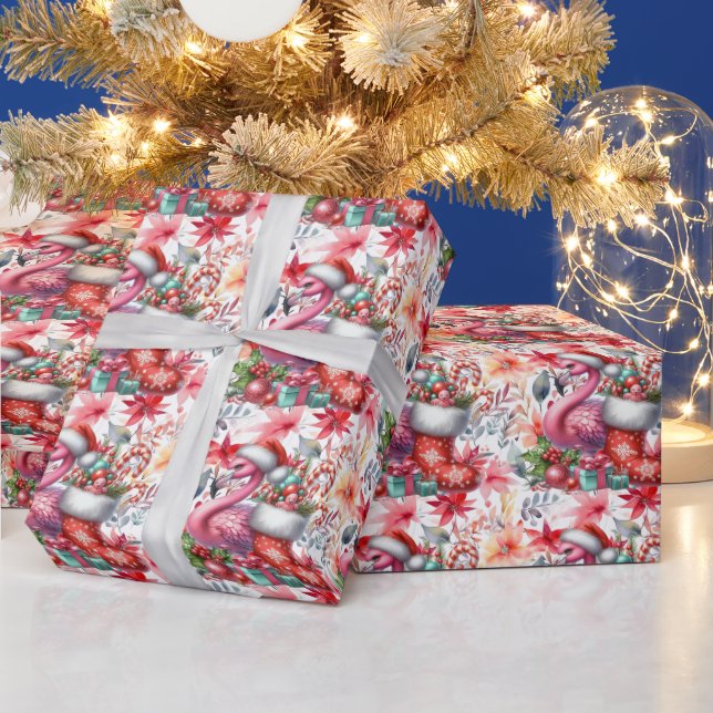 Flamingo Christmas themed  Wrapping Paper (Holidays)