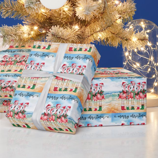Flamingo Christmas themed  Wrapping Paper (Holidays)