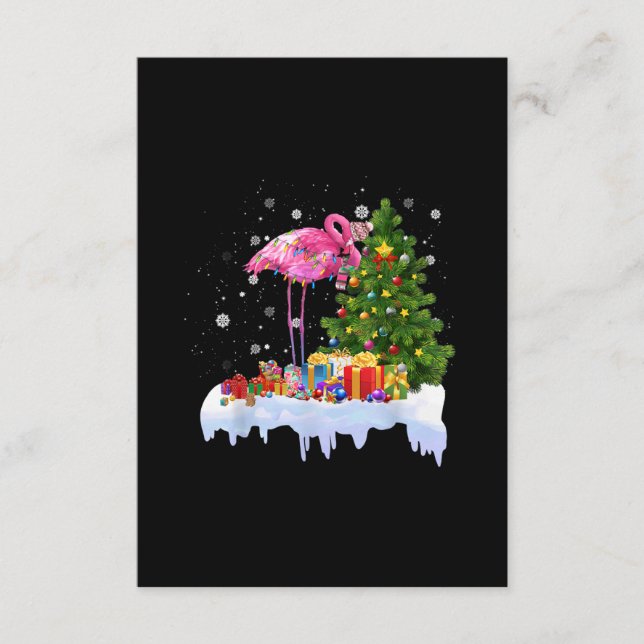 Flamingo Christmas Tree Lights Enclosure Card (Front)