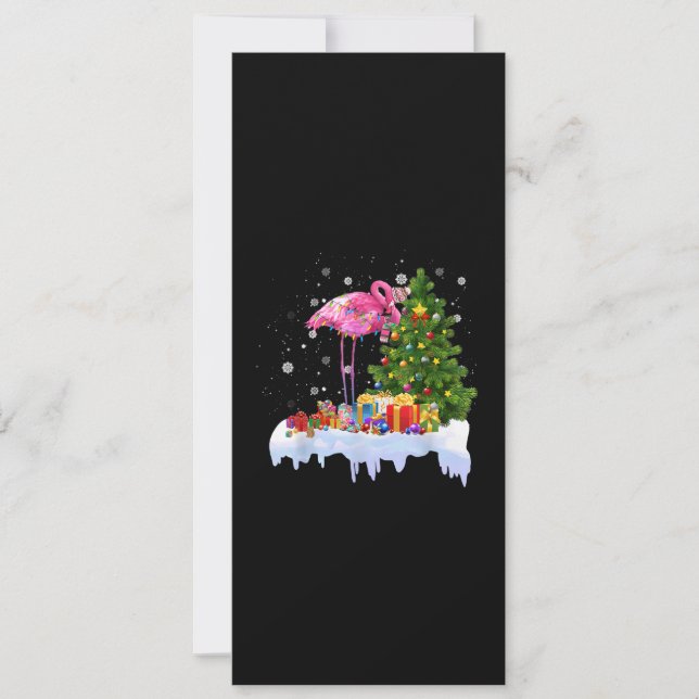Flamingo Christmas Tree Lights Invitation (Front)