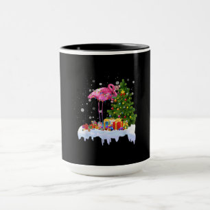 Flamingo Christmas Tree Lights Mug