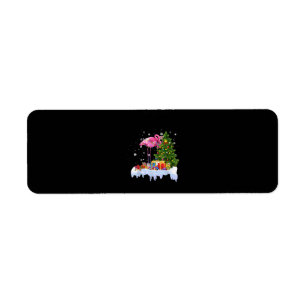 Flamingo Christmas Tree Lights Return Address Label