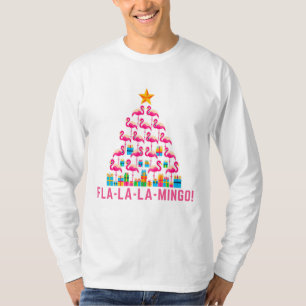 Flamingo Christmas Tree with Presents T-Shirt