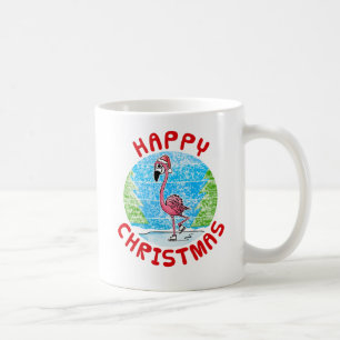 Flamingo Christmas Wildlife Nature Ice Skater Coffee Mug