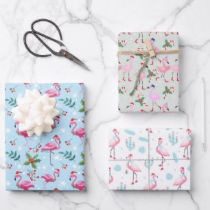Flamingo Christmas Wrapping Paper 3 Pack
