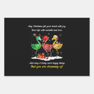 Flamingo Christmas Wrapping Paper Sheet