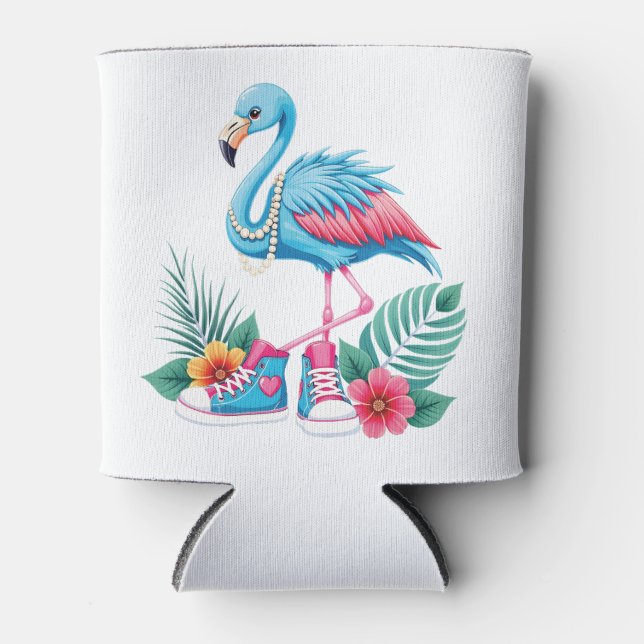 Flamingo Chucks and Pearls Comma La Harris 2024 Can Cooler (Front)