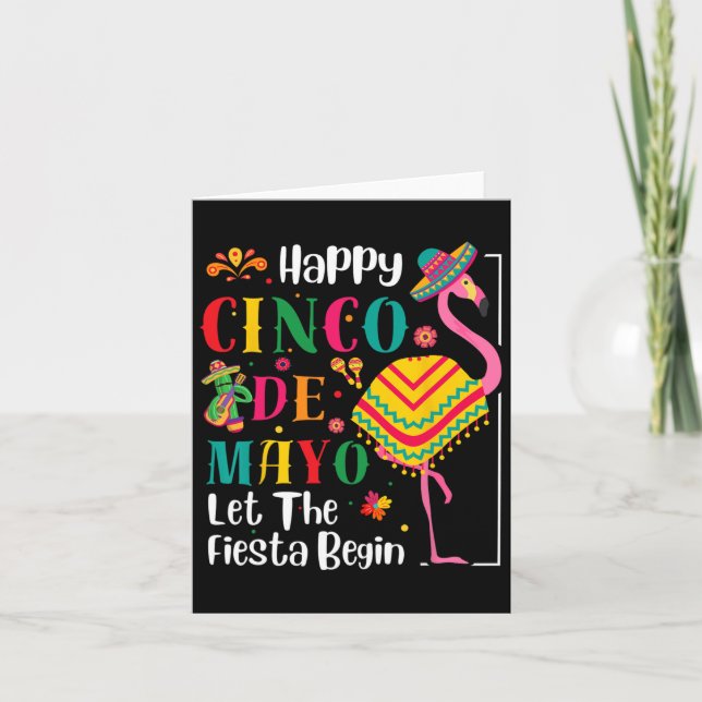 Flamingo Cinco De Mayo Mexican Fiesta For Men Wome Card (Front)