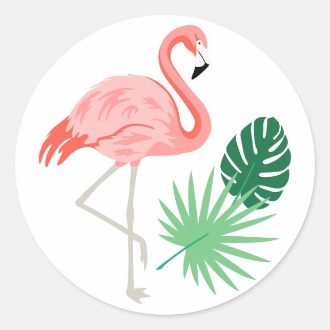 Flamingo Classic Round Sticker (Front)