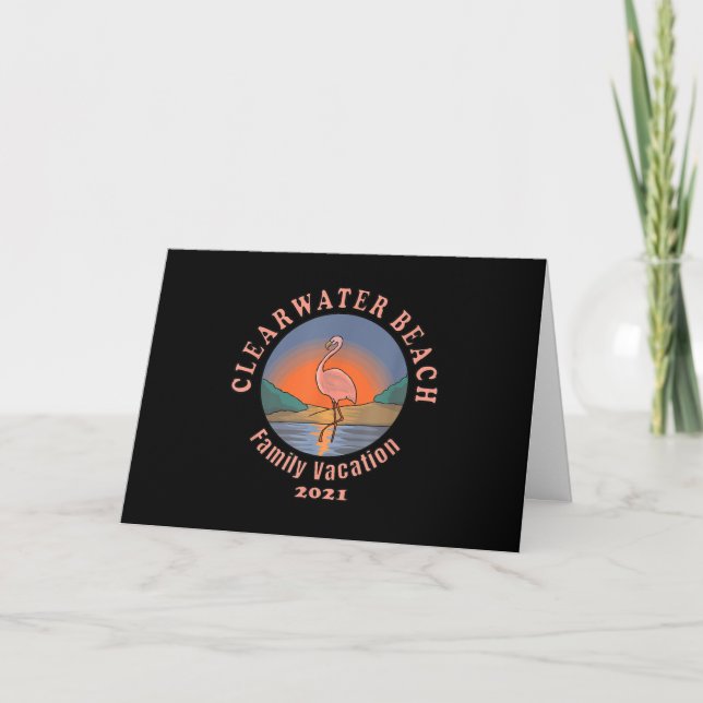 Flamingo | Clearwater Beach Flamingo Vacation 2021 Card (Front)