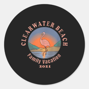 Flamingo   Clearwater Beach Flamingo Vacation 2021 Classic Round Sticker