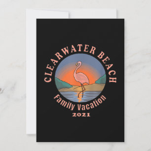 Flamingo Clearwater Beach Flamingo Vacation 2021 Holiday Card