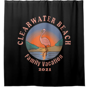 Flamingo Clearwater Beach Flamingo Vacation 2021 Shower Curtain