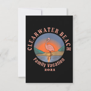 Flamingo Clearwater Beach Flamingo Vacation 2021 Thank You Card