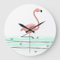 Flamingo clock round
