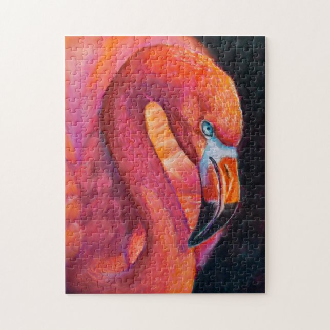 Flamingo Close Up Puzzle (Vertical)