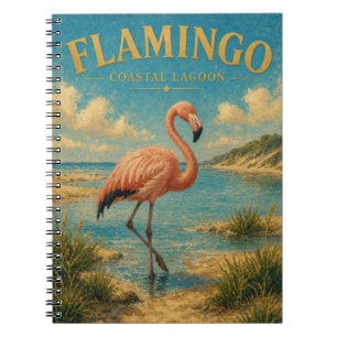 Flamingo Coastal Lagoon Watercolor GeoSaga Notebook
