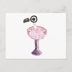 Flamingo Cocktail Postcard