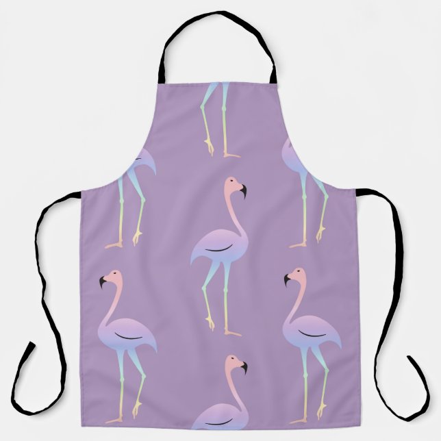 Flamingo colourful rainbow bird. Beautiful seamles Apron (Front)