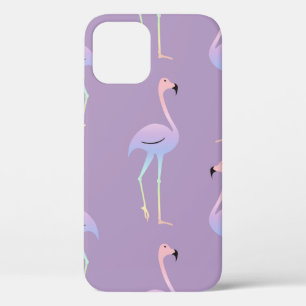 Flamingo colourful rainbow bird. Beautiful seamles iPhone 12 Case