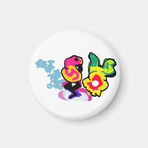 Flamingo cool dance magnet