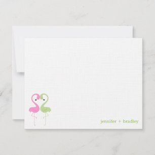 Flamingo Couple Custom Flat Thank You Notes