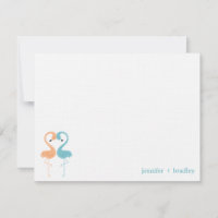 Flamingo Couple Custom Flat Thank You Notes