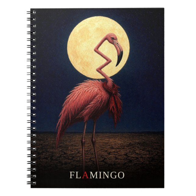 Flamingo Cravat gothic Surreal Notebook (Front)