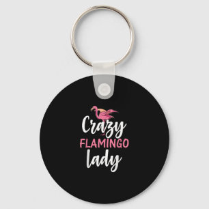 Flamingo - Crazy Flamingo Lady Gifts Key Ring