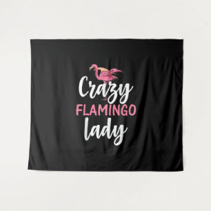 Flamingo - Crazy Flamingo Lady Gifts Tapestry