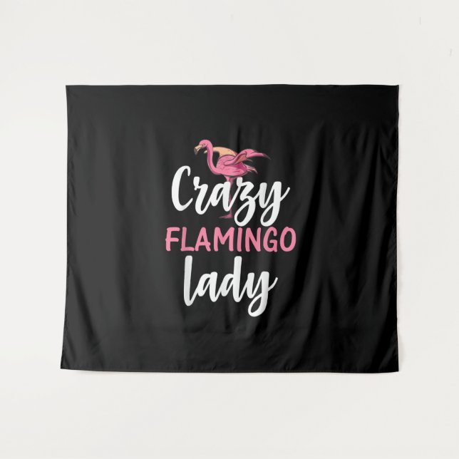 Flamingo - Crazy Flamingo Lady Gifts Tapestry (Front (Horizontal))