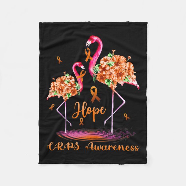 Flamingo Crps Awareness  Fleece Blanket (Front)