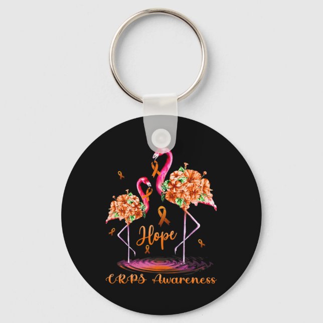 Flamingo CRPS Awareness  Key Ring (Front)