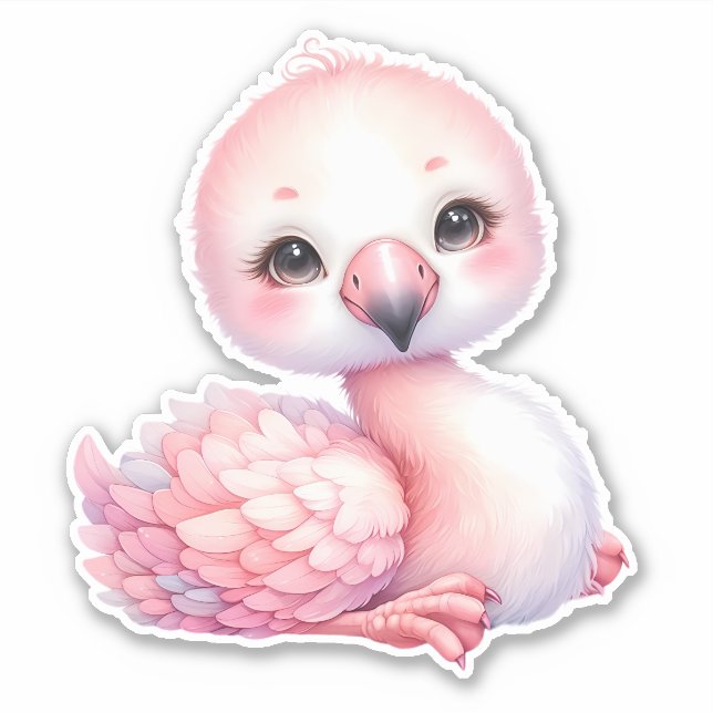 Flamingo Custom Cut Scrapbooking Sticker (Front)