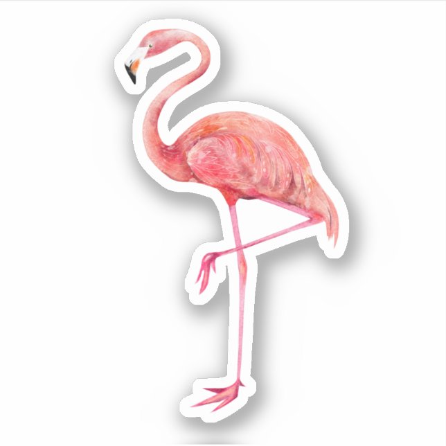 Flamingo Custom-Cut Vinyl Sticker (Front)