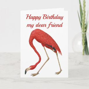 Flamingo Customisable Greeting Birthday Card