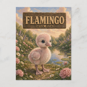 Flamingo Cute Baby Storybook Nursery Animal Postcard