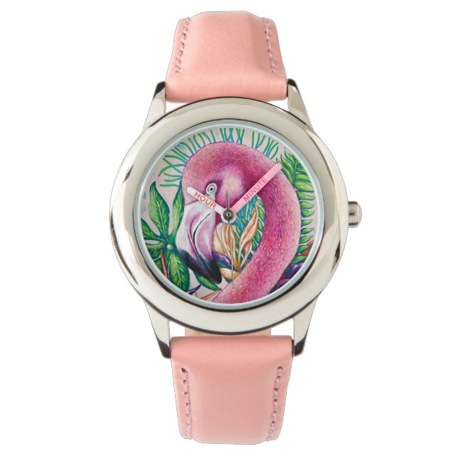 Flamingo Cute Kids Girl Bird eWatch Watch (Front)
