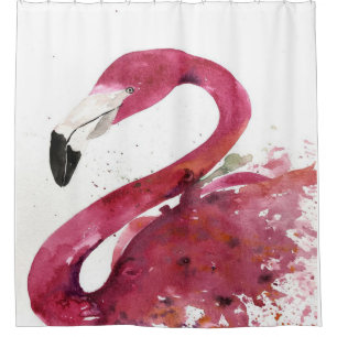 Flamingo Cute Watercolor Flamingo Gifts Lover Shower Curtain