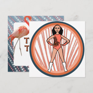 Flamingo Dancer B Holiday Card