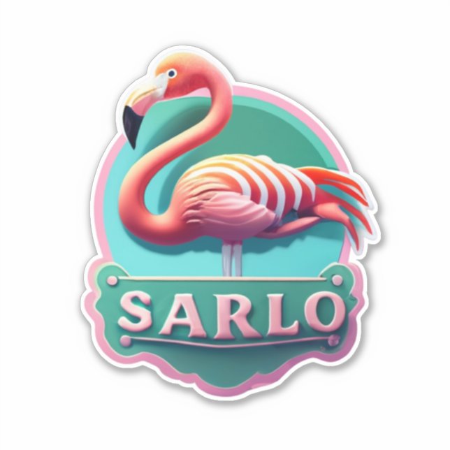 Flamingo Decorate with Vibrant Stickers (Front)