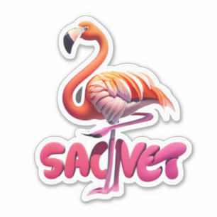 Flamingo Decorate with Whimsical Stickers