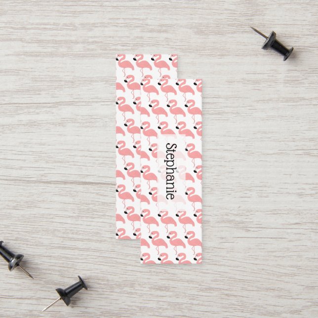 Flamingo Design Bookmark Calling Card (Front/Back In Situ)