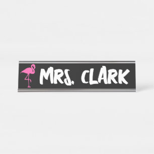 FLAMINGO DESK Custom Teacher Name Plate