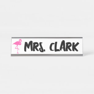 FLAMINGO DESK Custom Teacher Name Plate