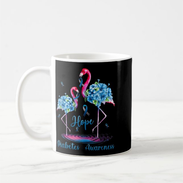 Flamingo Diabetes Awareness Coffee Mug (Left)