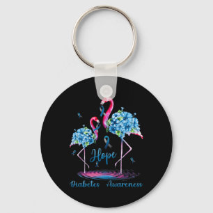 Flamingo Diabetes Awareness Key Ring