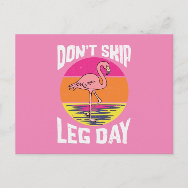 Flamingo Don't Skip Leg Day Thanksgiving Postcard (Front)