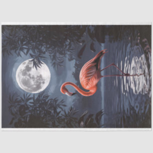 Flamingo Dramatic Full Moon Decoupage Tissue Paper